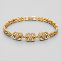 18K Gold-Plated Pavé Double Hearted CZ Bracelet
