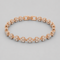 Rose Gold-Plated Pavé CZ Heart Tennis Bracelet