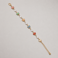 18K Gold-Plated Multi-Color Butterfly and Pearl Chain Bracelet