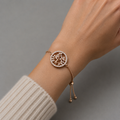 18K Gold-Plated Pavé CZ Botanical Medallion Chain Bracelet