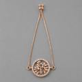 18K Gold-Plated Pavé CZ Botanical Medallion Chain Bracelet