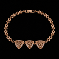 18K Gold-Plated Paisley Openwork Triangular Panel Chain Bracelet