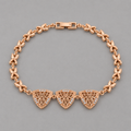 18K Gold-Plated Paisley Openwork Triangular Panel Chain Bracelet