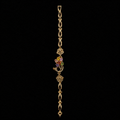 18K Gold-Plated Camellia & Vine Multi-Color CZ Chain Bracelet