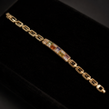 18K Gold-Plated Round & Baguette CZ Tennis Bracelet