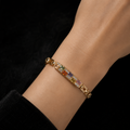 18K Gold-Plated Round & Baguette CZ Tennis Bracelet