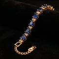 18K Gold-Plated Oval Stone Tennis Bracelet