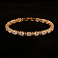 18K Gold-Plated Oval Stone Tennis Bracelet