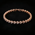 Rose Gold-Plated Pavé CZ Heart Tennis Bracelet