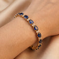 18K Gold-Plated Oval Stone Tennis Bracelet