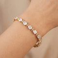 18K Gold-Plated Oval Stone Tennis Bracelet