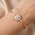 18K Gold-Plated Sunflower Link Bracelet