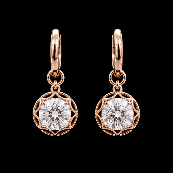 18K Gold-Plated Crown CZ Dangle Earrings