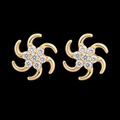 18K Gold-Plated Open Swirl CZ Stud Earrings