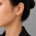 18K Gold-Plated Open Swirl CZ Stud Earrings