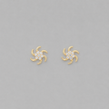 18K Gold-Plated Open Swirl CZ Stud Earrings