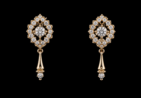 18K Gold-Plated Art Deco CZ Drop Earrings