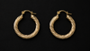 18K Gold-Plated Medium Bold Twisted Rope Open Hoop Earrings