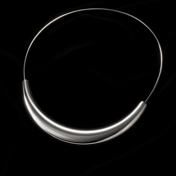925 Silver Tapered Torque Collar Necklace on velvet