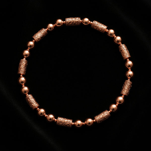 18K Gold-Plated Textured Bead Collar Necklace