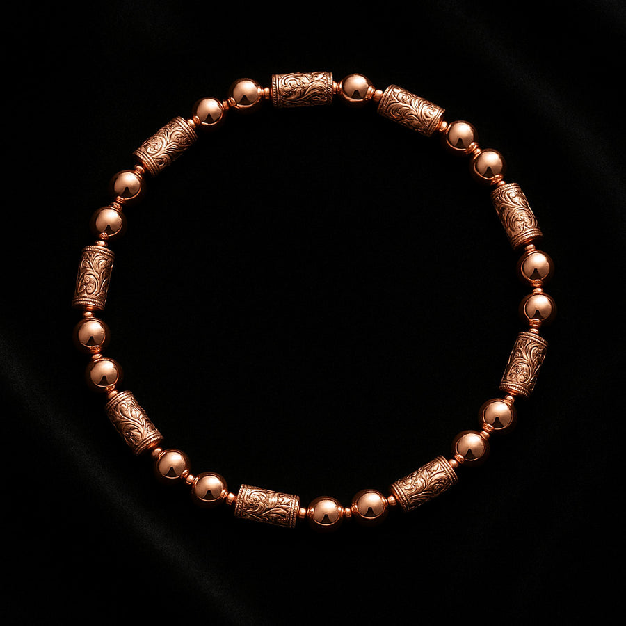 18K Gold-Plated Textured Bead Collar Necklace
