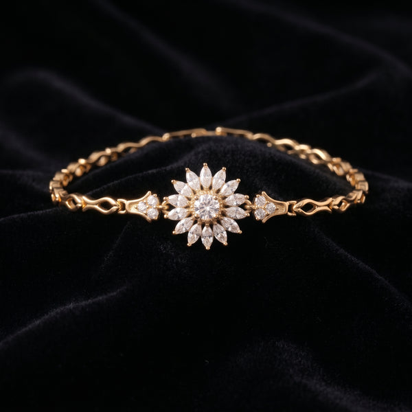 18K Gold-Plated Sunflower Link Bracelet