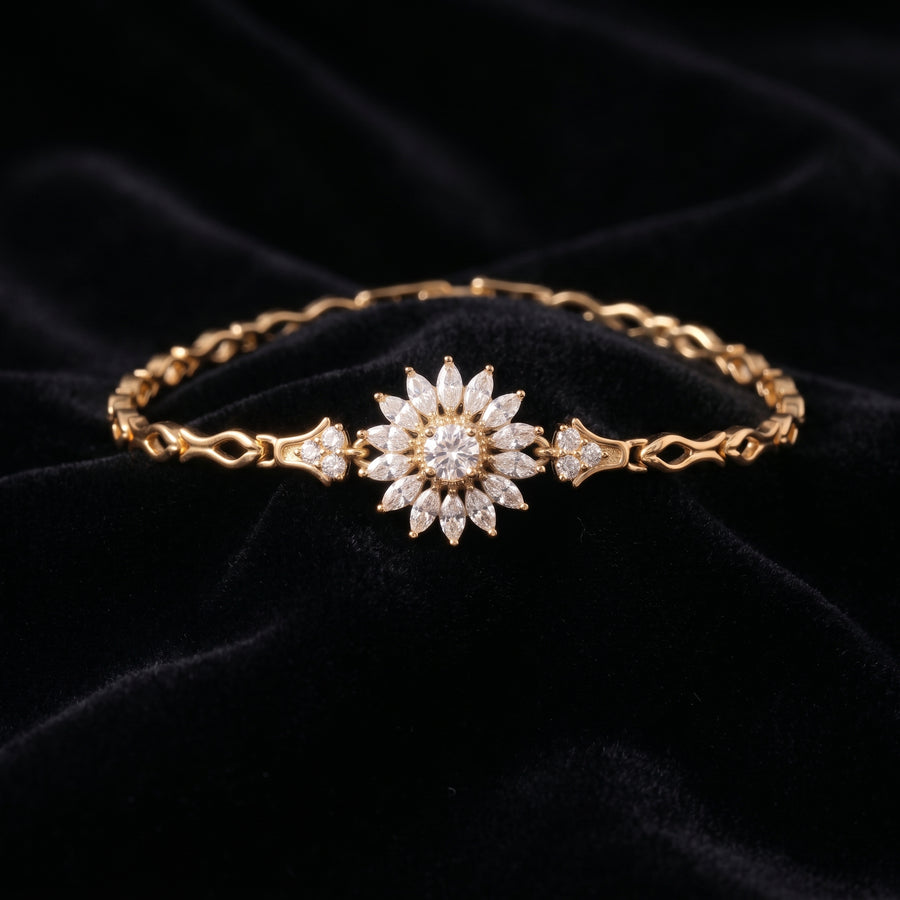 18K Gold-Plated Sunflower Link Bracelet